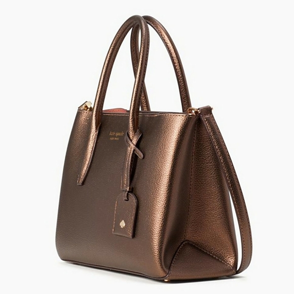 KATE SPADE Eva Small Satchel Ash Metallic Handbag - Picture 4 of 6